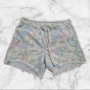 Aerie Floral Stretch Jean Shorts Size Medium